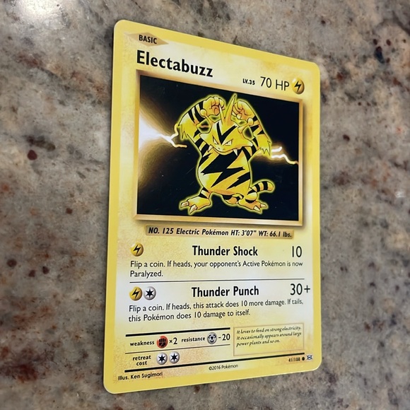 Electabuzz 2016 Pokemon card 41/108 Electabuzz 2016 Pokemon card 41/108